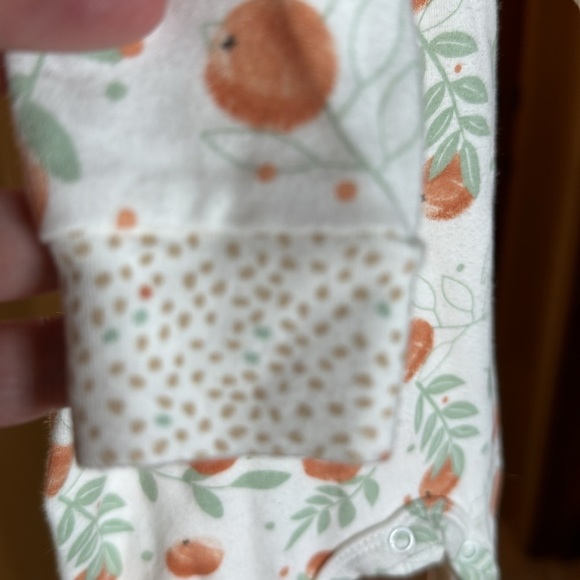 Rabbit + Bear Oranges One Piece Outfit 0-3 Mths Organic Cotton - Picture 3 of 8